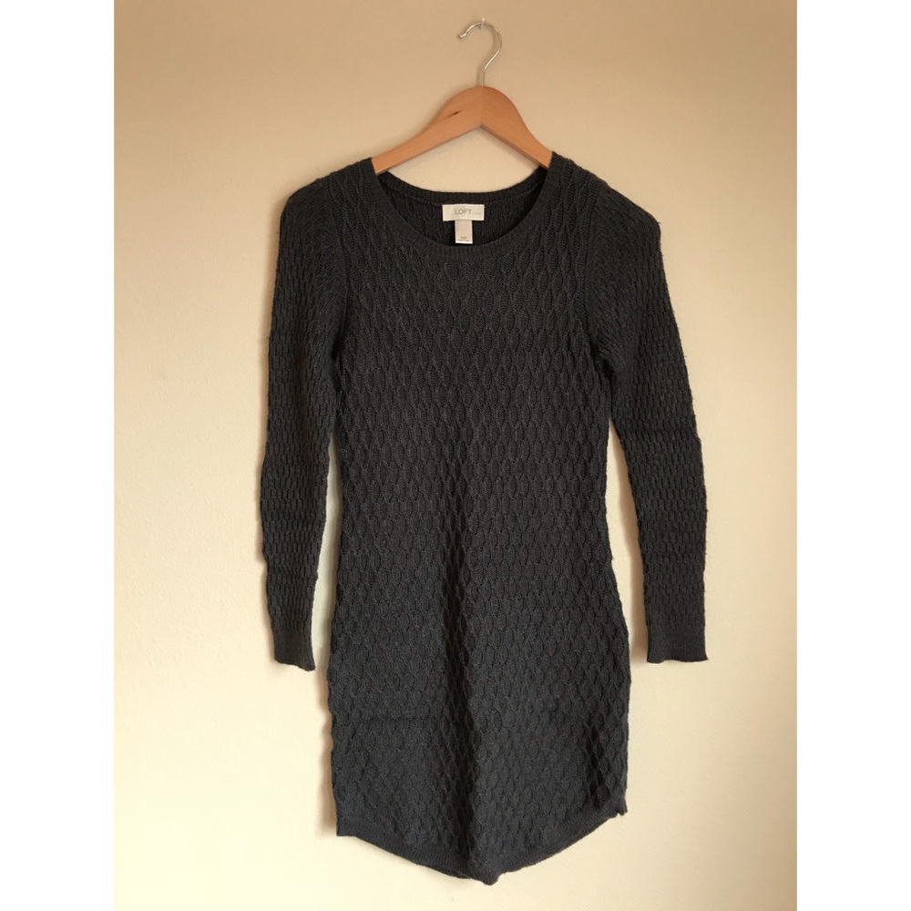 LOFT Charcoal Grey Sweater Dress